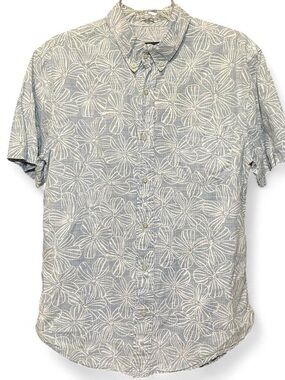 Reyn Spooner Light Blue Floral Button-Up Short Sleeve Shirt